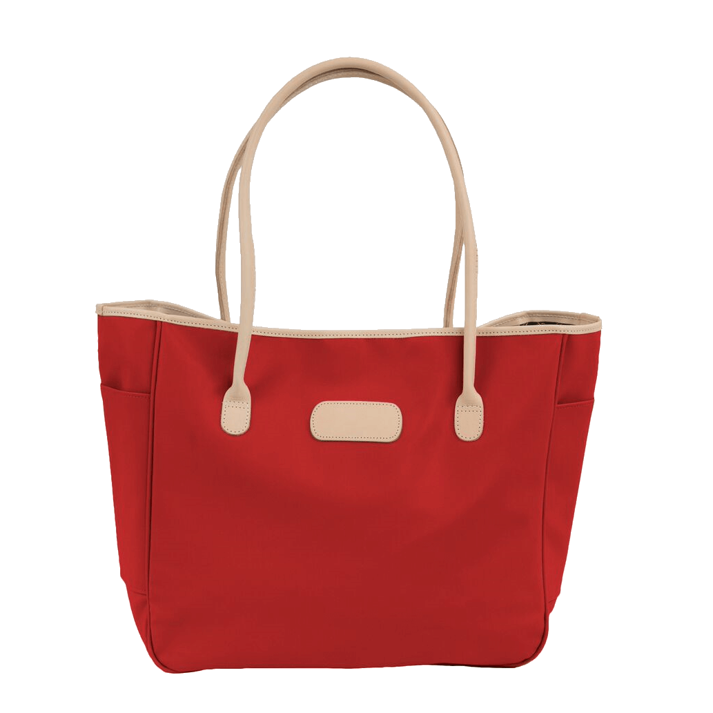 Tyler Tote - Red Coated Canvas Front Angle in Color 'Red Coated Canvas'