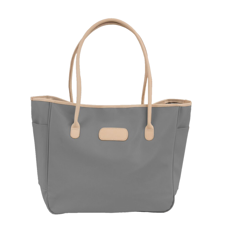 Tyler Tote - Slate Coated Canvas Front Angle in Color 'Slate Coated Canvas'