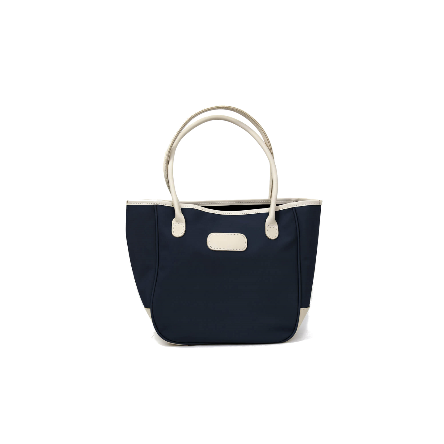 Medium Holiday Tote - Navy Coated Canvas Front Angle in Color 'Navy Coated Canvas'