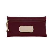 Load image into Gallery viewer, Large Pouch - Burgundy Coated Canvas Front Angle in Color &#39;Burgundy Coated Canvas&#39;
