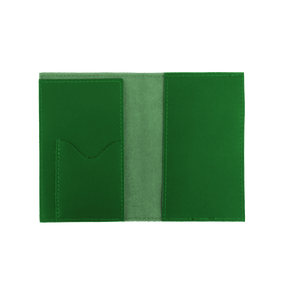 Passport Cover - Shamrock Leather Front Angle in Color 'Shamrock Leather'