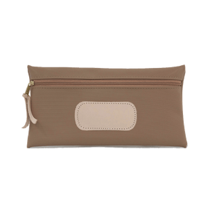 Large Pouch - Saddle Coated Canvas Front Angle in Color 'Saddle Coated Canvas'