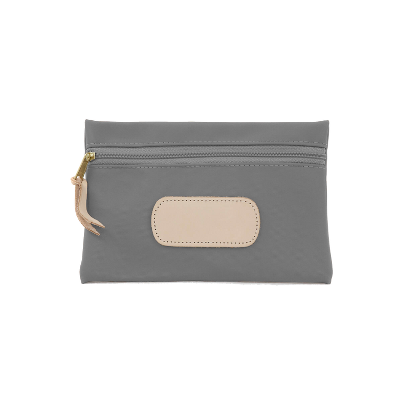 Pouch - Slate Coated Canvas Front Angle in Color 'Slate Coated Canvas'