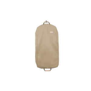 50" Garment Bag - Tan Coated Canvas Front Angle in Color 'Tan Coated Canvas'