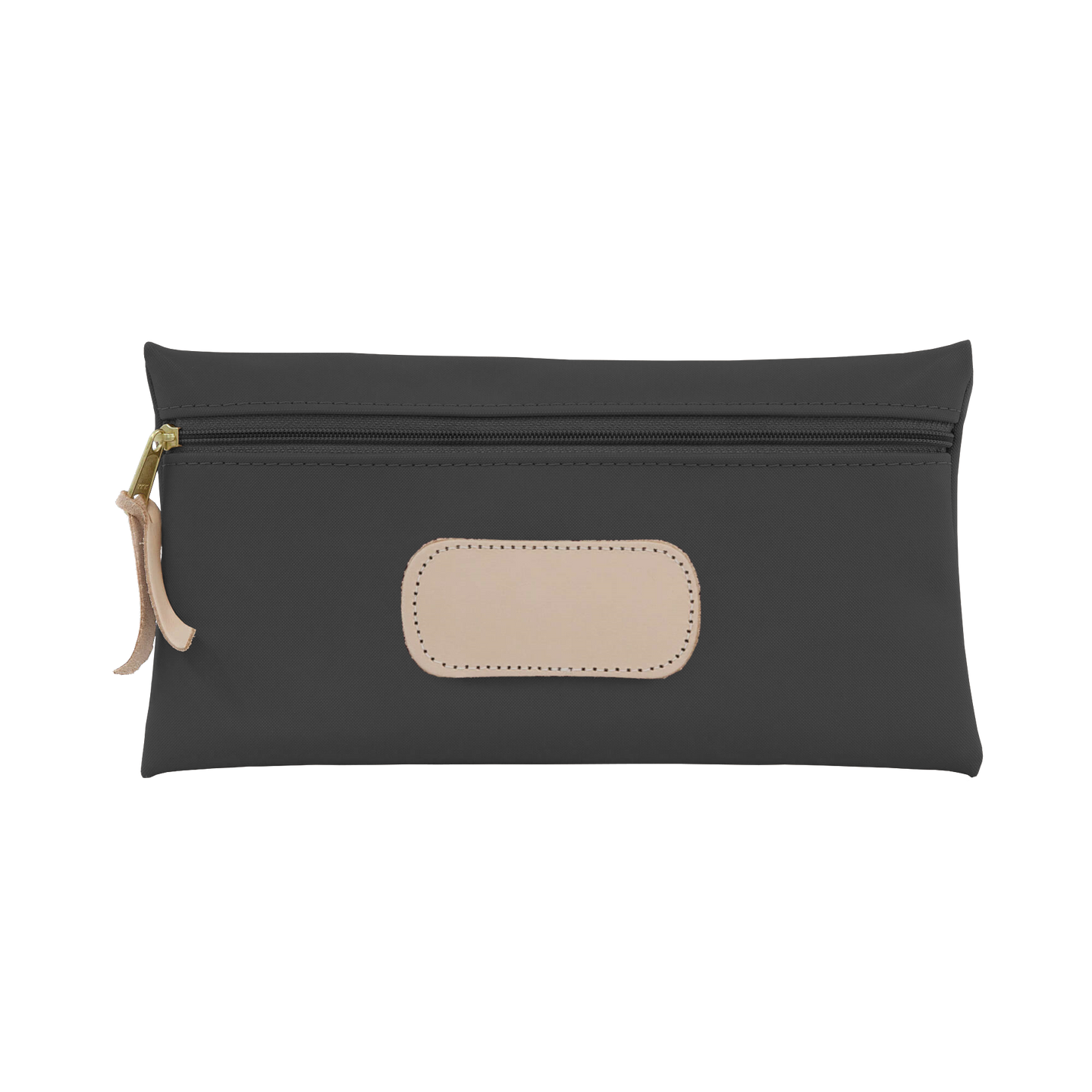 Large Pouch - Charcoal Coated Canvas Front Angle in Color 'Charcoal Coated Canvas'