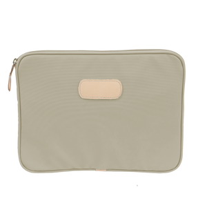 13" Computer Case - Tan Coated Canvas Front Angle in Color 'Tan Coated Canvas'