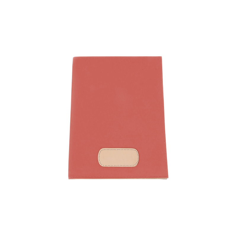 Executive Folder - Coral Coated Canvas Front Angle in Color 'Coral Coated Canvas'