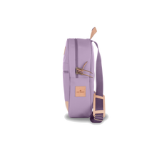 Load image into Gallery viewer, Backpack - Lilac Coated Canvas Front Angle in Color &#39;Lilac Coated Canvas&#39;
