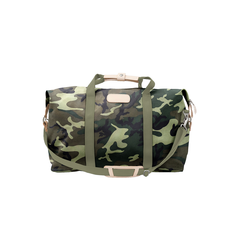 Weekender - Classic Camo Coated Canvas Front Angle in Color 'Classic Camo Coated Canvas'