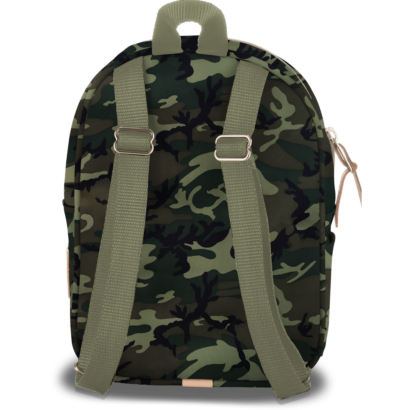 Mini Backpack - Classic Camo Coated Canvas Front Angle in Color 'Classic Camo Coated Canvas'