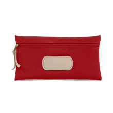 Load image into Gallery viewer, Large Pouch - Red Coated Canvas Front Angle in Color &#39;Red Coated Canvas&#39;
