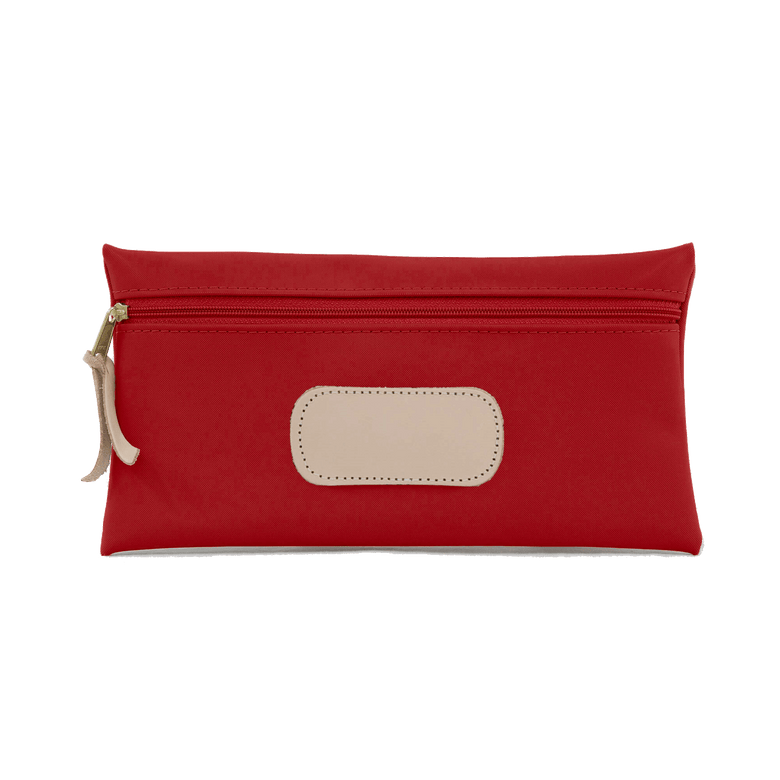 Large Pouch - Red Coated Canvas Front Angle in Color 'Red Coated Canvas'