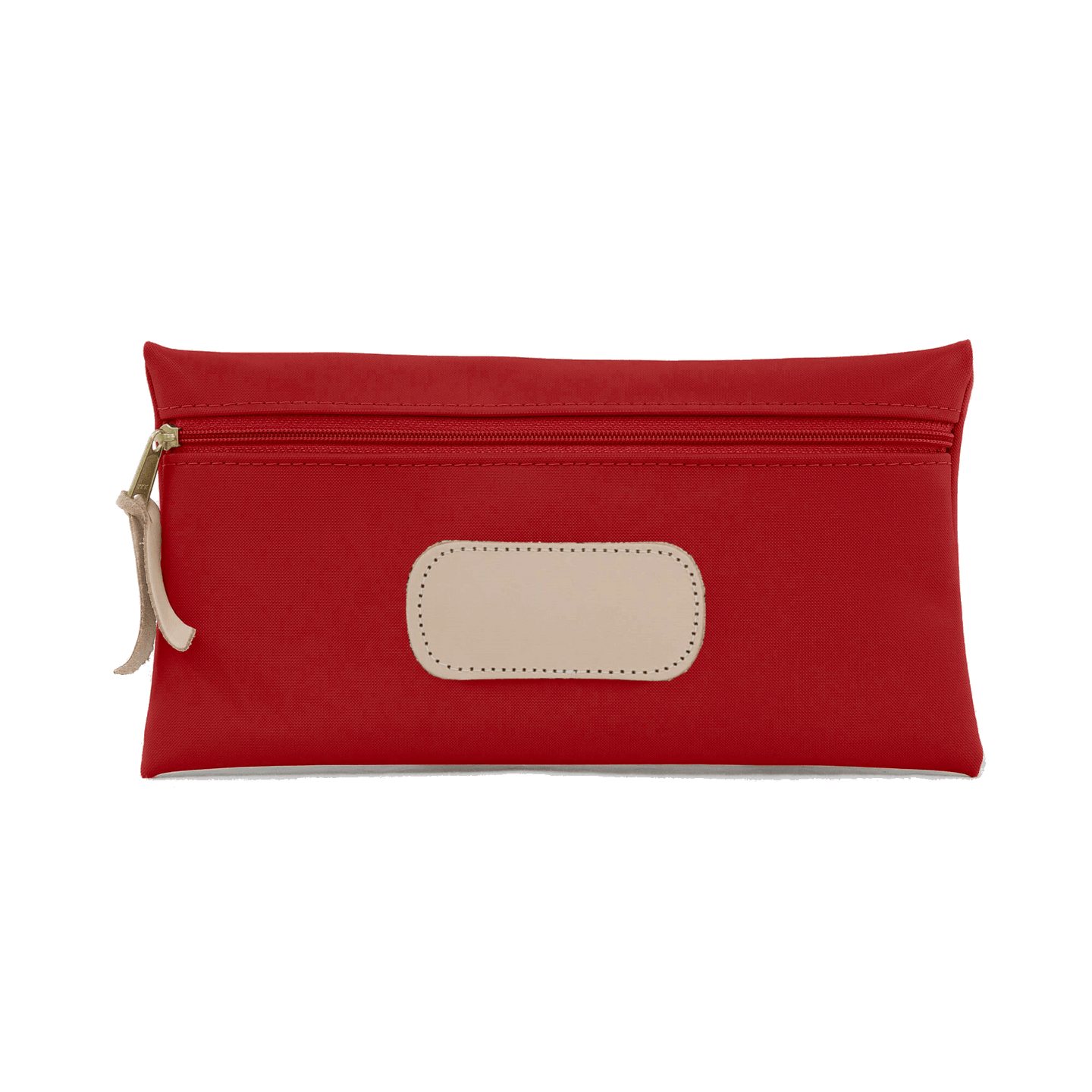 Large Pouch - Red Coated Canvas Front Angle in Color 'Red Coated Canvas'