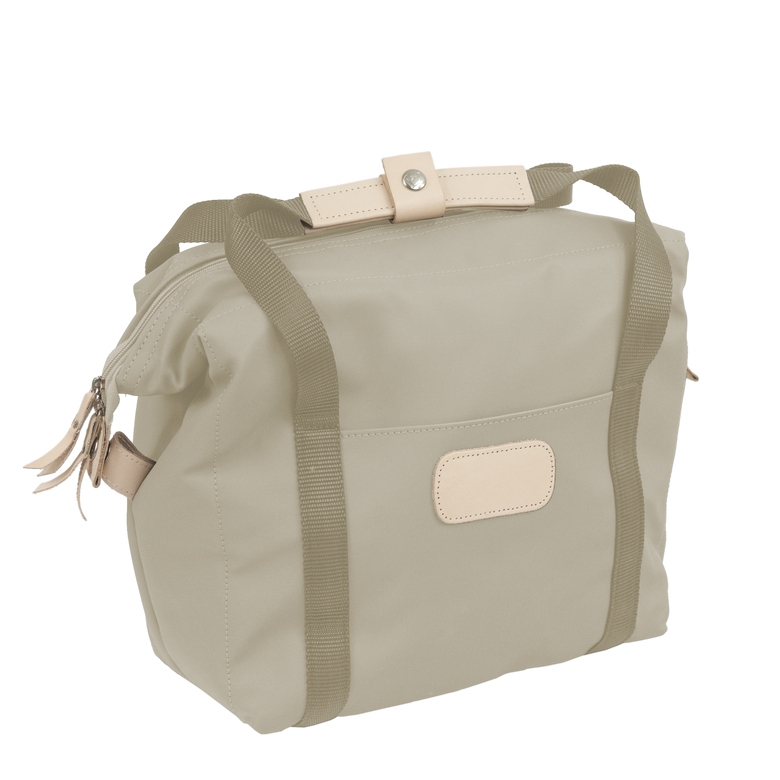 Cooler - Tan Coated Canvas Front Angle in Color 'Tan Coated Canvas'