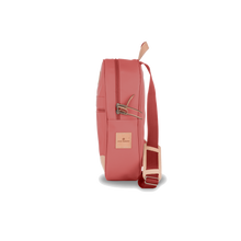 Load image into Gallery viewer, Backpack - Coral Coated Canvas Front Angle in Color &#39;Coral Coated Canvas&#39;
