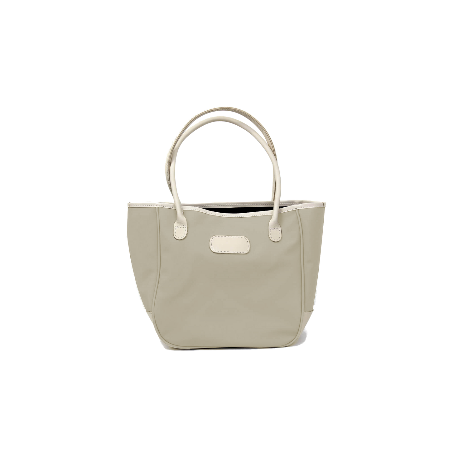 Medium Holiday Tote - Tan Coated Canvas Front Angle in Color 'Tan Coated Canvas'
