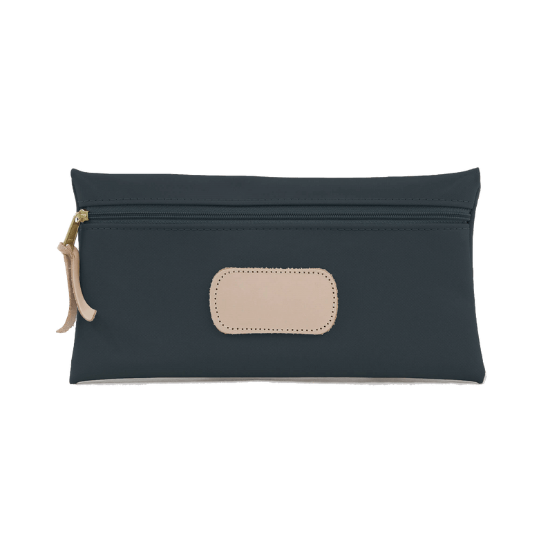 Large Pouch - French Blue Coated Canvas Front Angle in Color 'French Blue Coated Canvas'
