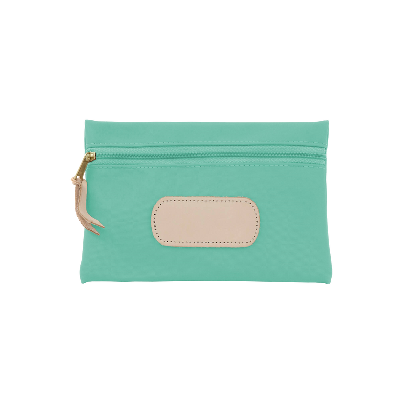 Pouch - Mint Coated Canvas Front Angle in Color 'Mint Coated Canvas'