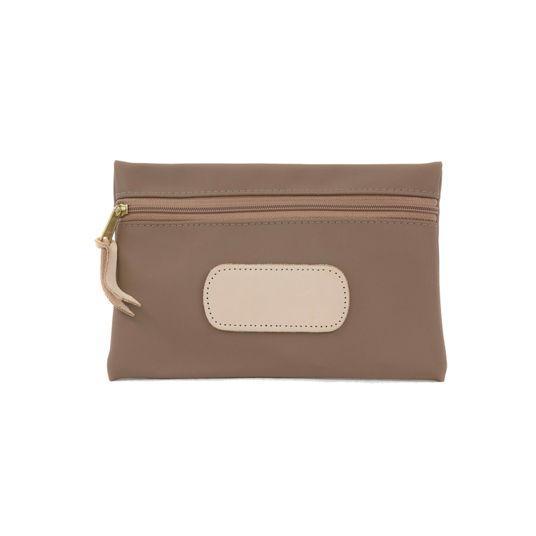 Pouch - Saddle Coated Canvas Front Angle in Color 'Saddle Coated Canvas'