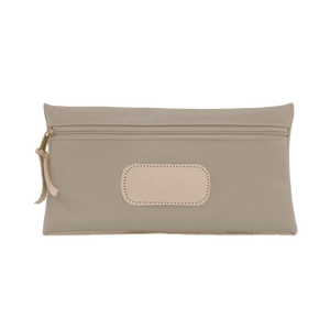 Large Pouch - Tan Coated Canvas Front Angle in Color 'Tan Coated Canvas'