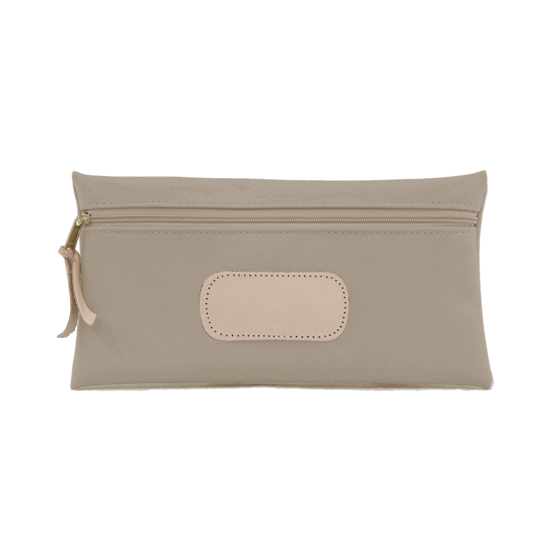 Large Pouch - Tan Coated Canvas Front Angle in Color 'Tan Coated Canvas'