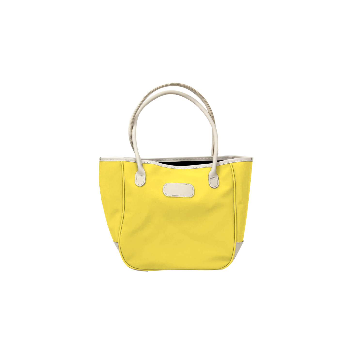 Medium Holiday Tote - Lemon Coated Canvas Front Angle in Color 'Lemon Coated Canvas'