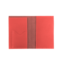 Load image into Gallery viewer, Passport Cover - Salmon Leather Front Angle in Color &#39;Salmon Leather&#39;
