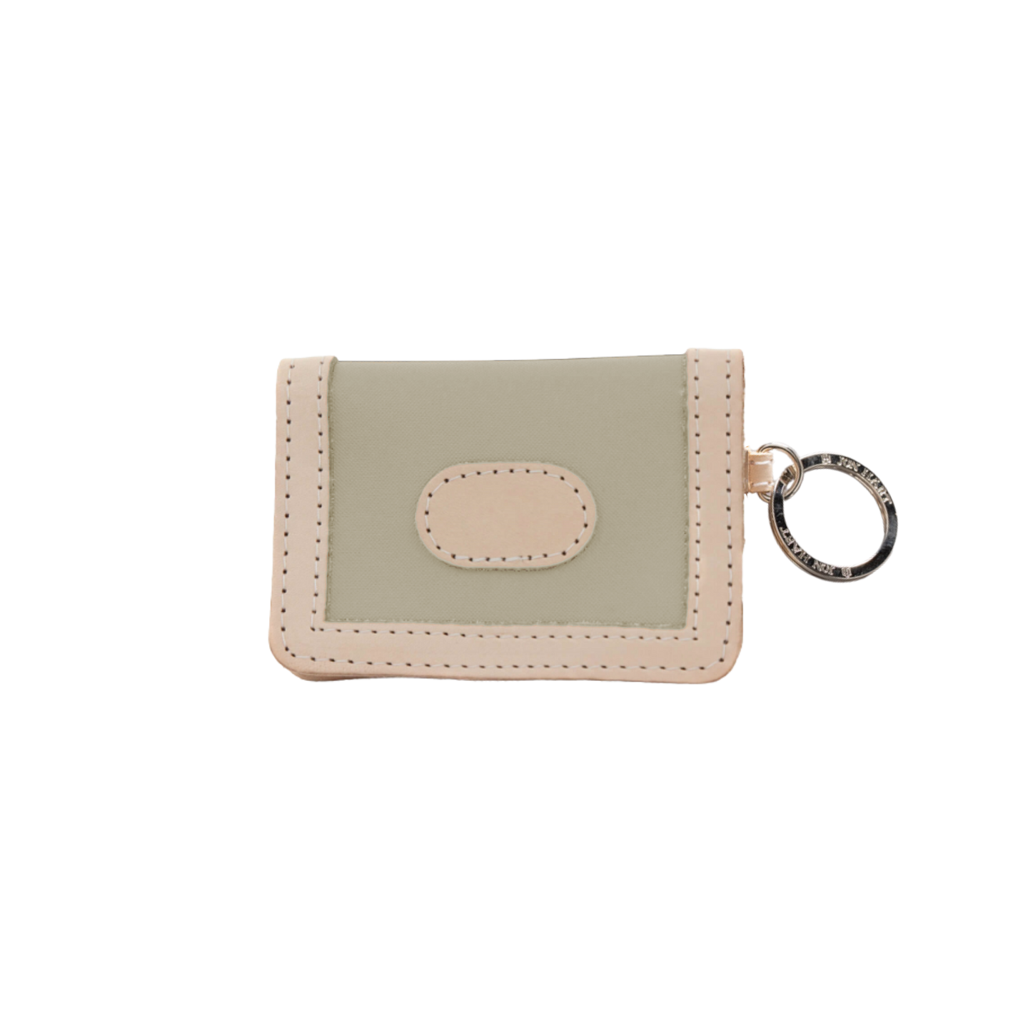 ID Wallet - Tan Coated Canvas Front Angle in Color 'Tan Coated Canvas'