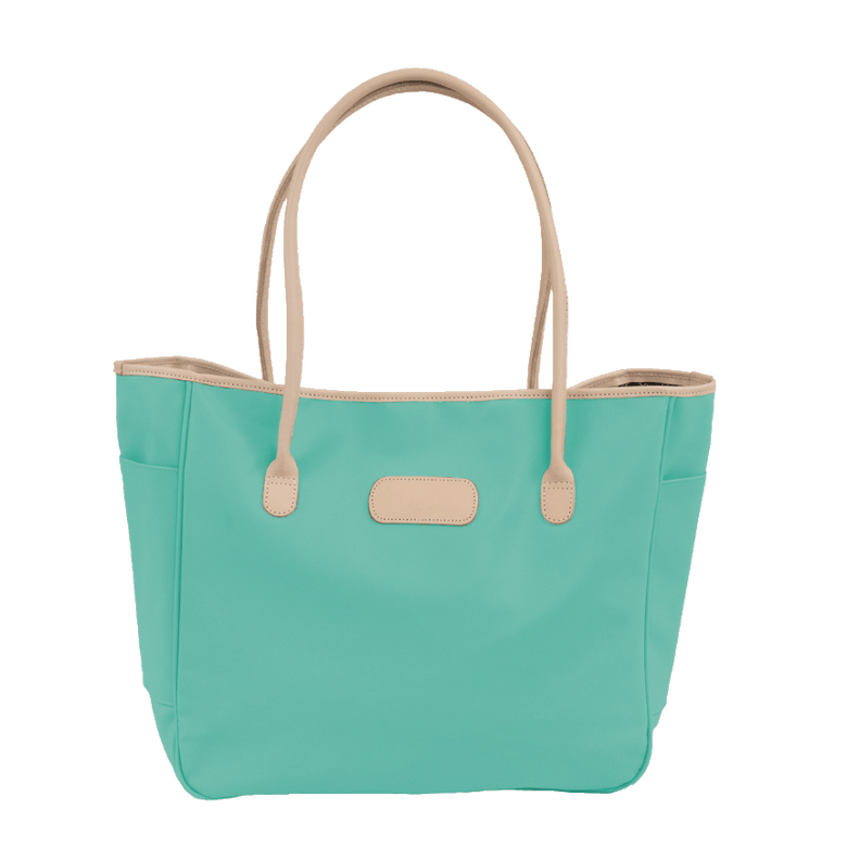 Tyler Tote - Mint Coated Canvas Front Angle in Color 'Mint Coated Canvas'