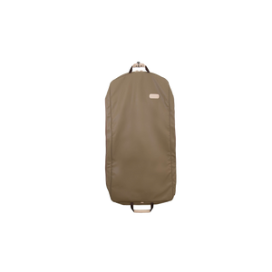 50" Garment Bag - Saddle Coated Canvas Front Angle in Color 'Saddle Coated Canvas'