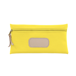 Large Pouch - Lemon Coated Canvas Front Angle in Color 'Lemon Coated Canvas'