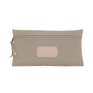 Large Pouch - Tan Coated Canvas Front Angle in Color 'Tan Coated Canvas'