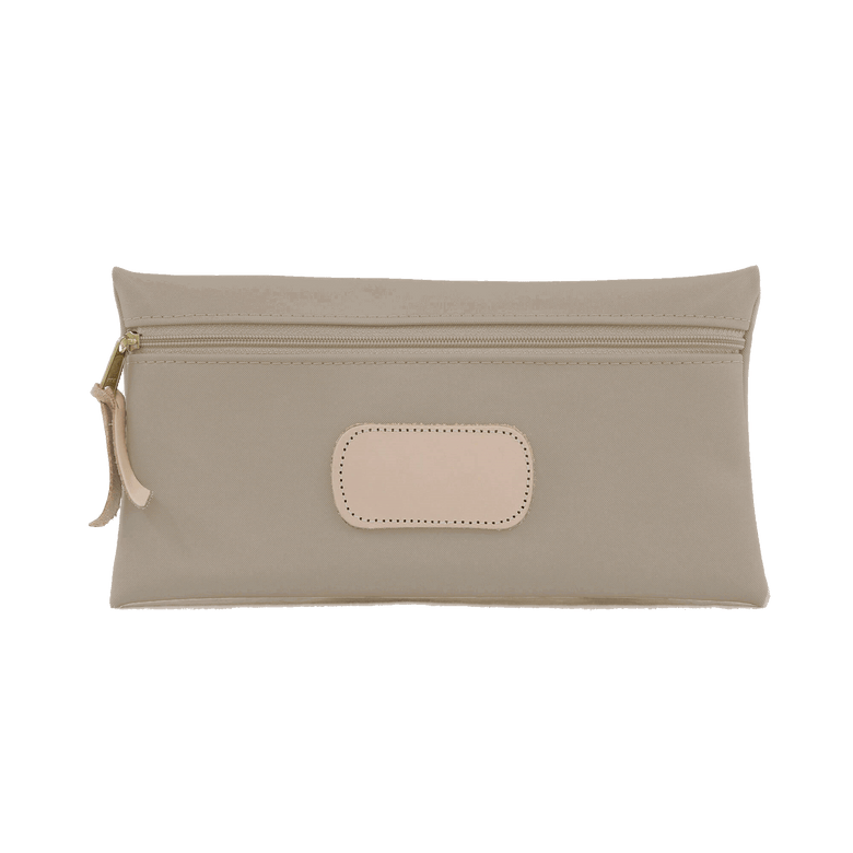 Large Pouch - Tan Coated Canvas Front Angle in Color 'Tan Coated Canvas'