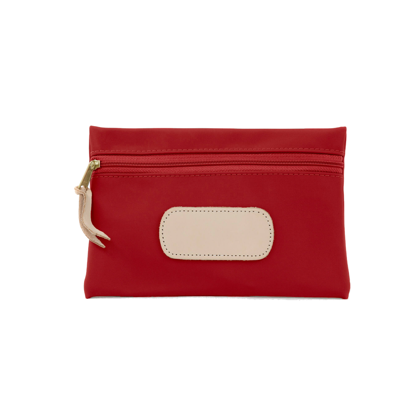 Pouch - Red Coated Canvas Front Angle in Color 'Red Coated Canvas'