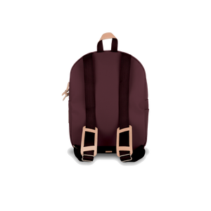 Backpack - Burgundy Coated Canvas Front Angle in Color 'Burgundy Coated Canvas'