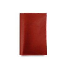 Load image into Gallery viewer, Passport Cover - Cherry Leather Front Angle in Color &#39;Cherry Leather&#39;
