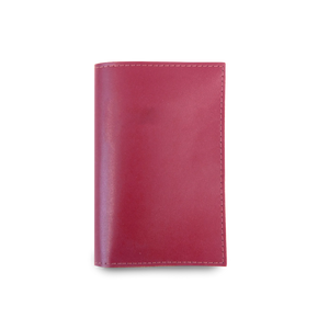 Passport Cover - Hot Pink Leather Front Angle in Color 'Hot Pink Leather'