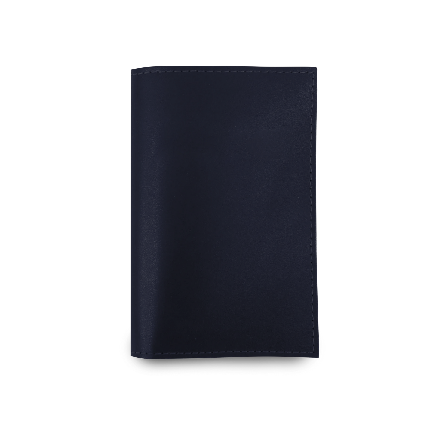 Passport Cover - Navy Leather Front Angle in Color 'Navy Leather'