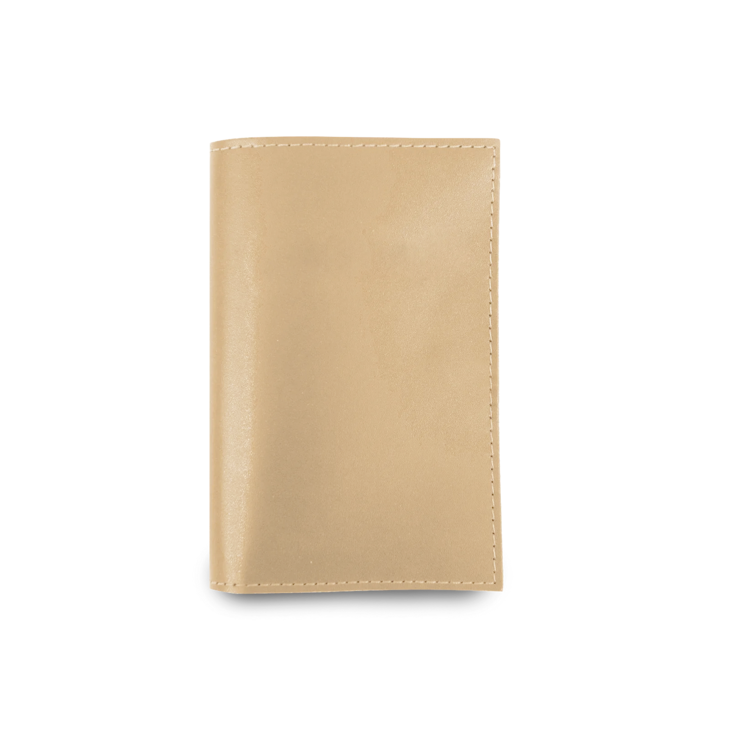 Passport Cover - Natural Leather Front Angle in Color 'Natural Leather'