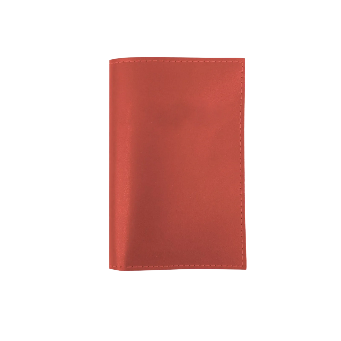 Passport Cover - Salmon Leather Front Angle in Color 'Salmon Leather'
