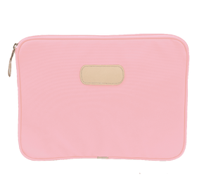 15" Computer Case - Rose Coated Canvas Front Angle in Color 'Rose Coated Canvas'