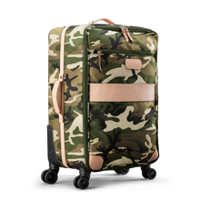 Load image into Gallery viewer, Large 360 wheeled luggage diagonal view in Color &#39;Classic Camo Coated Canvas&#39;
