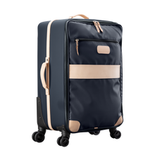 Load image into Gallery viewer, Large 360 wheeled luggage diagonal view in Color &#39;Charcoal Coated Canvas&#39;
