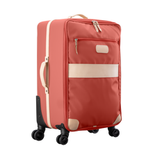 Load image into Gallery viewer, Large 360 wheeled luggage diagonal view in Color &#39;Coral Coated Canvas&#39;
