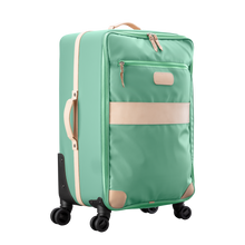 Load image into Gallery viewer, Large 360 wheeled luggage diagonal view in Color &#39;Mint Coated Canvas&#39;

