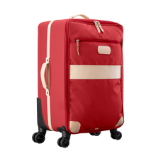 Load image into Gallery viewer, Large 360 wheeled luggage diagonal view in Color &#39;Red Coated Canvas&#39;
