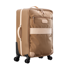 Load image into Gallery viewer, Large 360 wheeled luggage diagonal view in Color &#39;Saddle Coated Canvas&#39;
