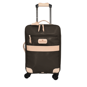 360 Carryon Wheels front view in Color 'Espresso Coated Canvas'