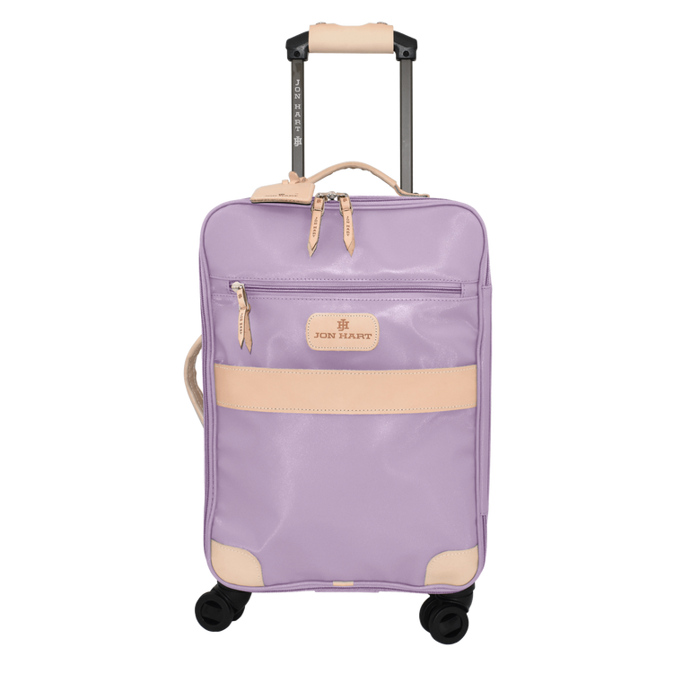 360 Carryon Wheels front view in Color 'Lilac Coated Canvas'