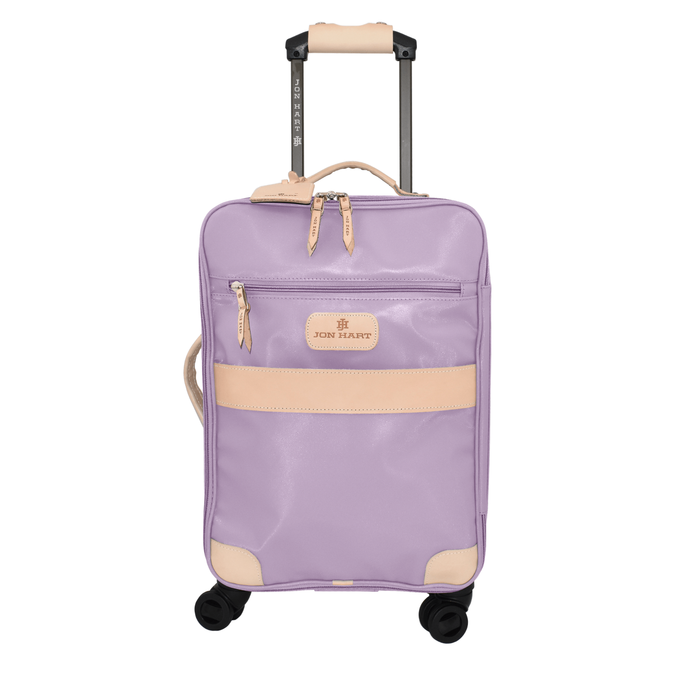 360 Carryon Wheels front view in Color 'Lilac Coated Canvas'